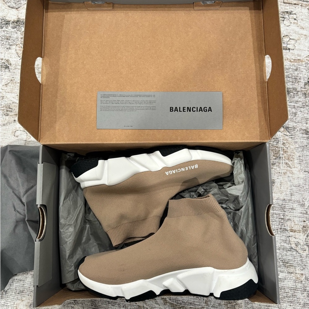 Balenciaga Beige and White Sneakers with Receipt Screenshot